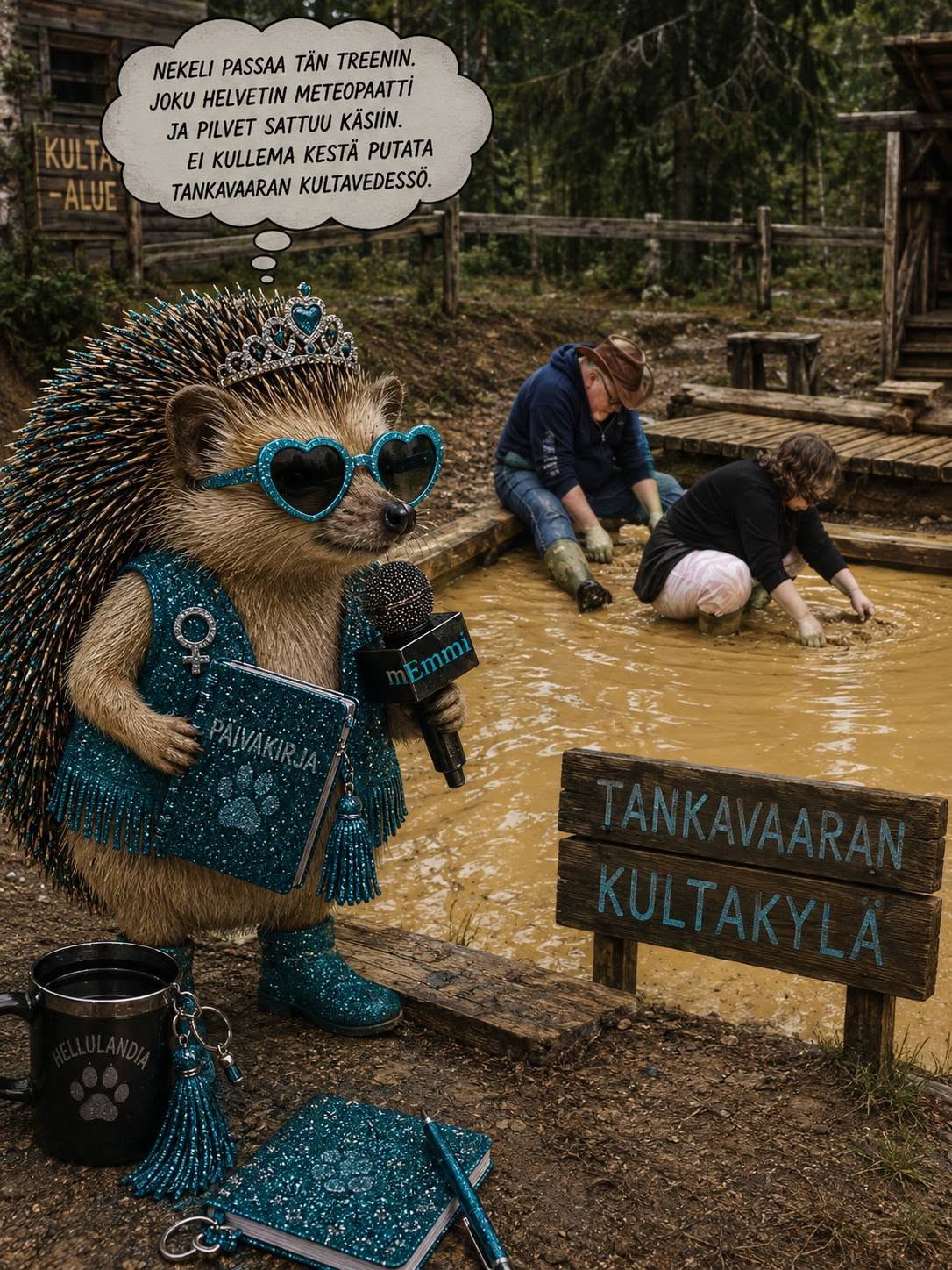 mE’mmi seuraamassa kullanhuuhdontaa Tankavaaran Kultakylässä Lapin matkalla 9.8.2026
