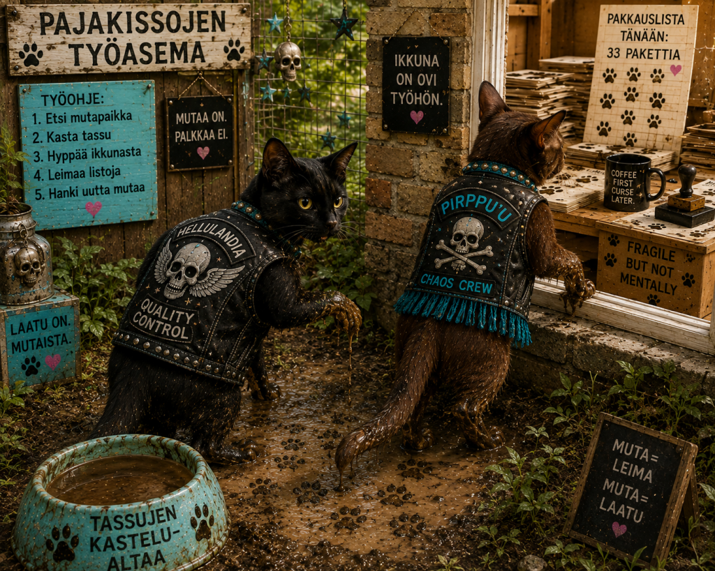 hellulandia ja nahkajaakka ja KR straps pajakissat