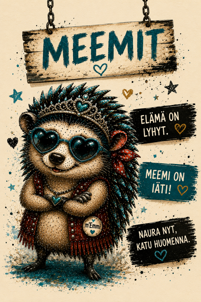 Punk-tyylinen siili ja meemihuumori (1)